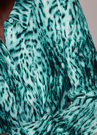 Brushed Leopard Tie Midi Dress